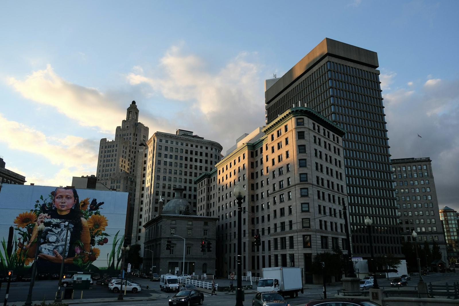 A downtown Providence street with office buildings