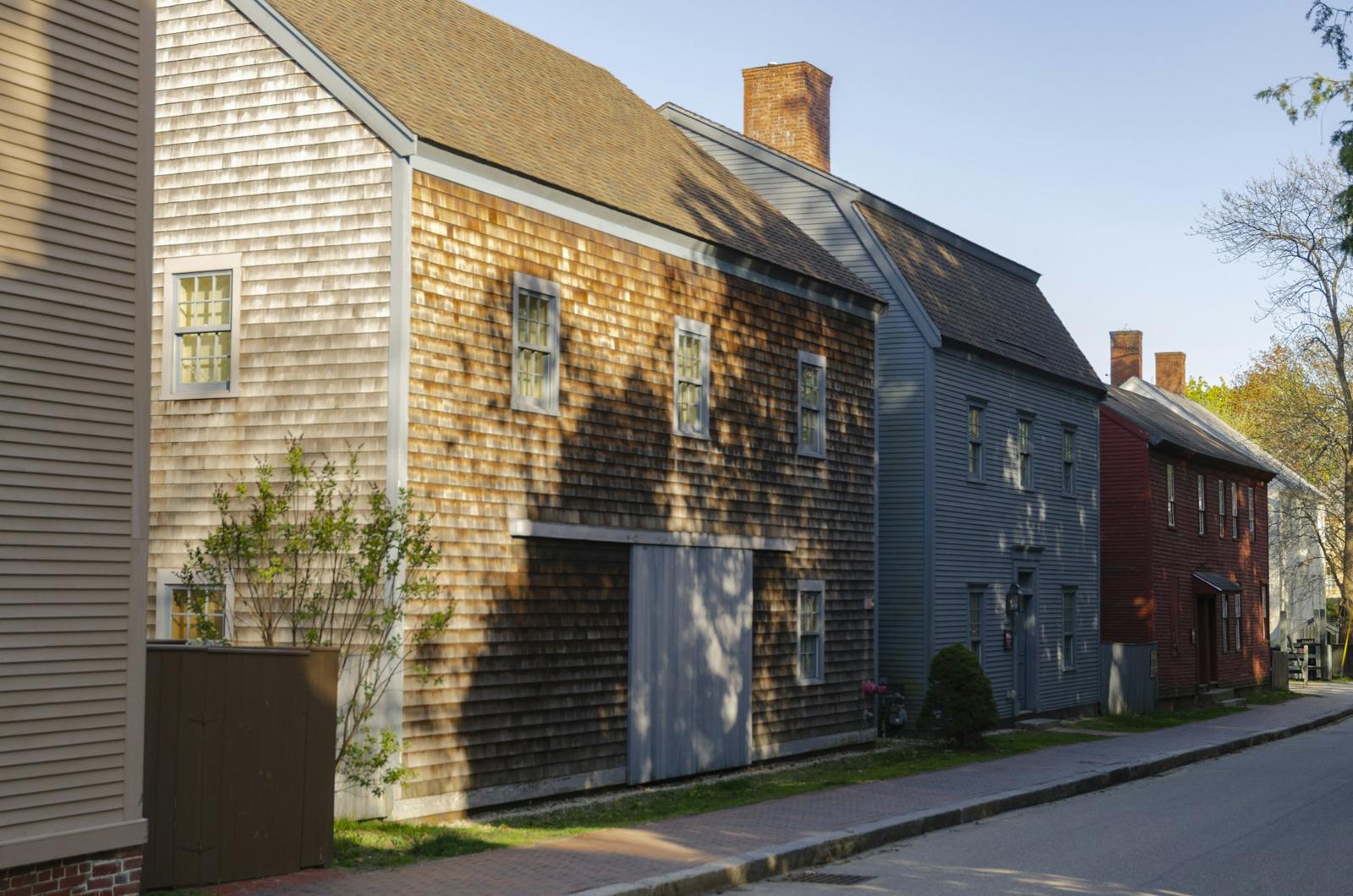 A street of historic wooden houses
